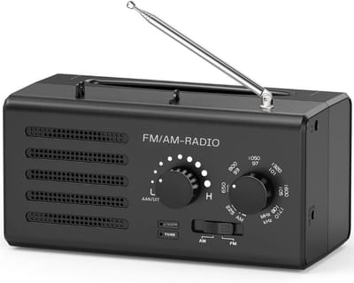 GTB® Transistor Radio Op Batterijen - Transistor Radio - Transistor Radio met Netvoeding - Zwart - 16cm x 9cm x 9cm