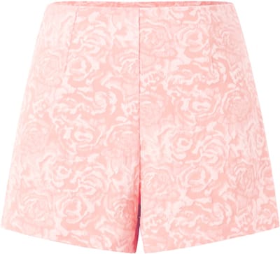 Elegante Geweven Vrouwen Shorts met Bloemenprint - Roze - Maat S