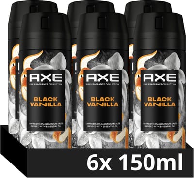 AXE - Premium Deodorant Bodyspray - Fine Fragrance Collection - Black Vanilla - 6 x 150 ml