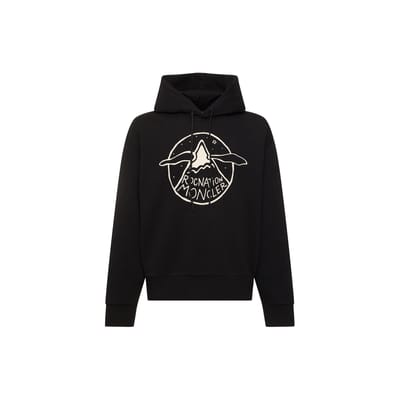Moncler x Roc Nation by Jay-Z Logo Patroon Hoodie Zwart Unisex Streetwear I209W8G00006809KX999 XL gray