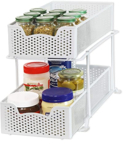 Unyqoos ® Verstelbare Twee-Laagse Opslag Organizer voor Keuken, Badkamer en Meer