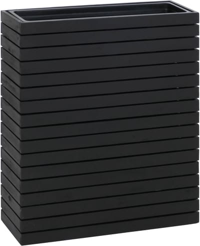 Plantenbak MCW-L21, verhoogd plantenbed, plantenbak, bloempot, hoekig 77x63x23 cm, voor buiten, acaciahout, MVG-gecertificeerd ~ zwart