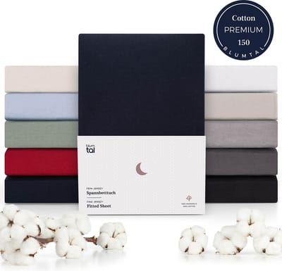 Blumtal Hoeslaken Premium Jersey - 90 x 200 cm - tot 25 cm Matrashoogte - Dark Ocean Blue - 100% Katoen
