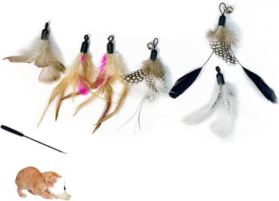 Kat Speelgoed Set (8 Stuks) - Cat Fishing Stick met Vervangbare Koppen - SnelShoppen