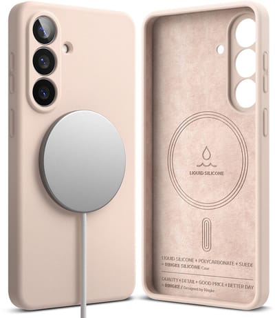 Ringke Silicone Magnetic Hoesje Geschikt voor Samsung Galaxy S26 Plus | Compatibel met MagSafe / Qi2 | Back Cover met Magneet | Zacht Siliconen | Slank Design | Roze
