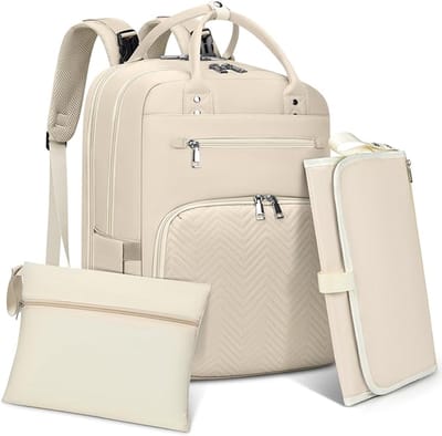 Famanu - Luierrugzak voor baby's, luiertas, rugzak met aankleedkussen, onderweg, grote luiertas, multifunctionele babytas voor mama en papa