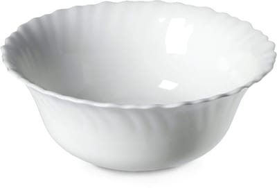 KADAX Kom van gehard glas, schaal, fruitschaal, slakom, dessertkom, mueslikom, soepkom, snackschaal, vaatwasmachinebestendig (diameter: 17,5 cm, wit)