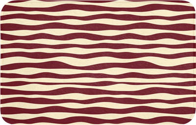 WC mat 80x50 cm - Antislip - Golven - Rood - Patroon - Crème - Toiletmat - Vloermat - Douchemat - Toilet tapijt - Toiletmatten
