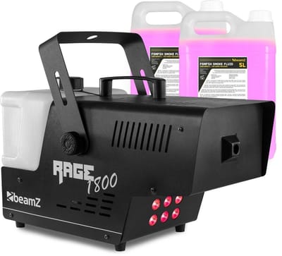 Rookmachine - BeamZ RAGE1800LED - 10 Liter rookvloeistof - RGBA LED’s - Voor feestjes - 1800W