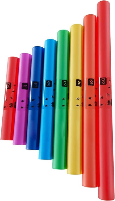 Muzikale klankbuis set - 8 stuks percussie - Muziek maken - Educatief hulpmiddel - 8 tonen - Kleurrijk