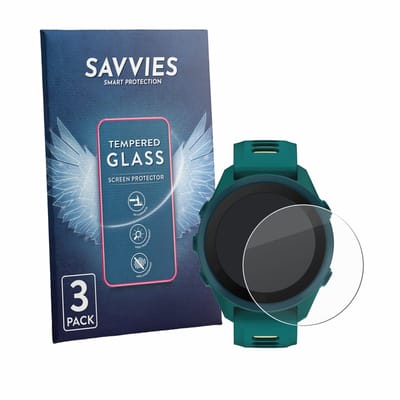 Savvies - Glas Screenprotector voor Garmin Forerunner 170 Music - Gehard Beschermglas 9H 3 Stuks