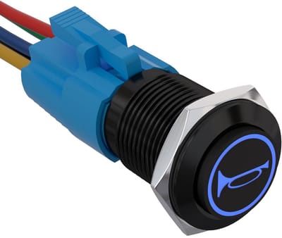 16 mm Momentary Claxon Knop Drukschakelaar met LED, Waterdicht voor Auto, Boot en Vrachtwagen