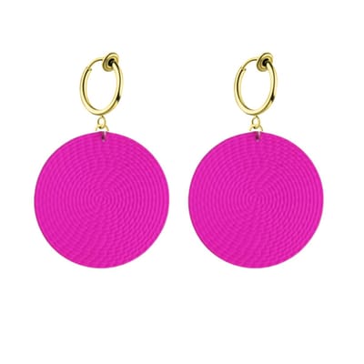 Klem oorbellen -zuurstok roze- rond-geen gaatje-Charme bijoux