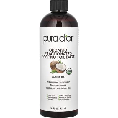 Pura D'or, Biologische Kokosolie (MCT), 16 fl oz (473 ml) white