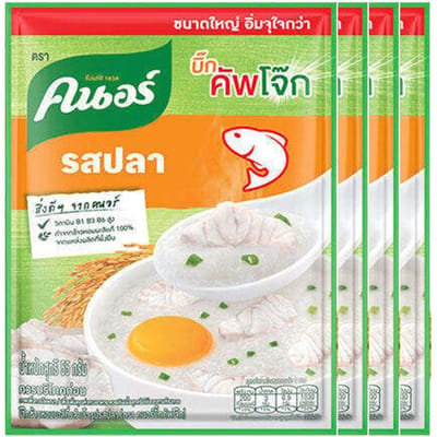 Knorr Instant 100% Jasmijn Rijstpap (Congee) met Vis 50 g. x 4 / 12 / 24 st 50 g. x 4 pcs