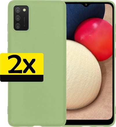 Hoesje - 2 Stuks - Geschikt voor Samsung Galaxy A02s - Sterk & Shockproof - Case Siliconen - Back Cover - Telefoon Hoes - Telefoonhoesjes - Groen