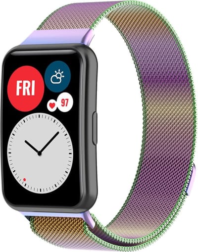Strap-it Luxe Milanese band - Milanees bandje geschikt voor Huawei Watch Fit / Huawei Watch Fit New - kleurrijk
