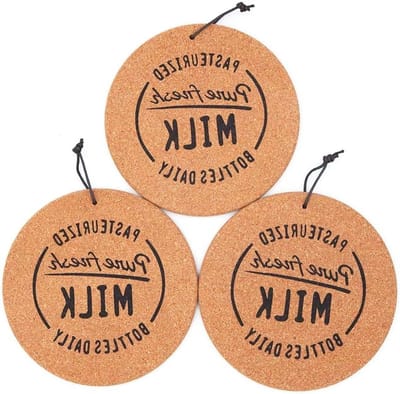 Set van 3 Ronde Kurken Coasters van 7,4 inch - Onderzetters voor Meubels, Vochtabsorberend en Warmtebestendig