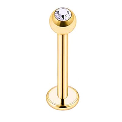 Goud Met Steentje - Tragus / Helix / Labret Piercing