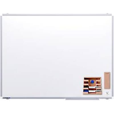 Legamaster PREMIUM PLUS-whiteboard, hoogte 750 mm, breedte 1000 mm, met opbergbakje/2 stiften/bordwisser/stifthouder/magneet