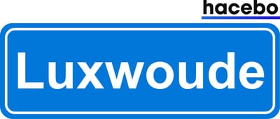 Hacebo - Plaatsnaam Sticker - 29x10 CM - Luxwoude sticker - Verkeersborden sticker - grappige cadeaus - Luxwoude