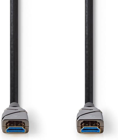 Nedis Actieve Optische High Speed HDMI-Kabel met Ethernet - HDMI Connector - HDMI Connector - 4K@60Hz - 18 Gbps - 100 m - Rond - PVC - Zwart - Gift Box