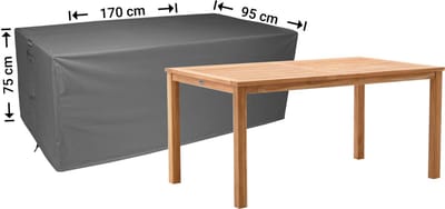 Raffles Covers Beschermhoes tuintafel - 170 x 95 H: 75 cm - D-RT170 - Waterdicht - Ademend - UV-bestendig - Elastisch rijgkoord - Beschermhoes tuinmeubelen