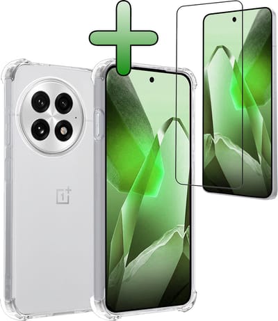 Hoesje Met Screenprotector - Geschikt voor OnePlus 13 - Sterk & Shockproof - Siliconen Case - Back Cover - Telefoon Hoes - Shock Proof - Transparant