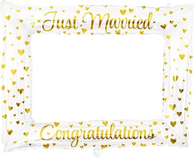 Huwelijk Photo Frame - Just Married - Goud-Wit
