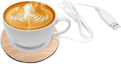 Dailygoods - USB-koffiemok Warmer Coaster - Houten korrel - Heat Drink Mug Mat - Voor kantoor en thuisgebruik