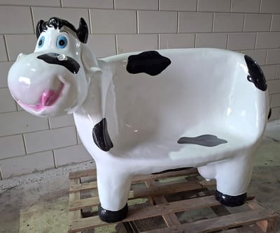 Kinderen Koe zitbank - Gelamineerd polyester - speeltuin - speelparadijs - tuin - themapark - Koeien