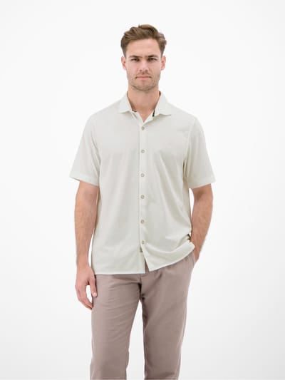 LERROS Performance-shirt met korte mouwen en COOL & DRY-functie , Maat: S , Kleur: BROKEN WHITE , 75% katoen, 25% polyester