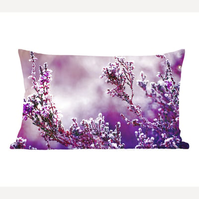 Sierkussens - Kussentjes Woonkamer - 50x30 cm - Lavendel - Winter - Bloemen - Paars