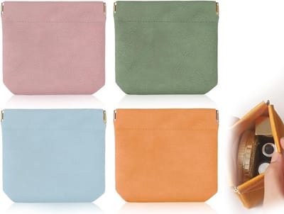 Set van 4 Kleine Leren Make-up Tassen, Draagbare Make-up Reistassen, Mini Handtassen voor Vrouwen in Diverse Kleuren