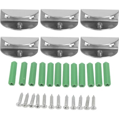 6 Pièces Acier Inoxydable Brossé Support Pince Verre Clip Panneau Outil de Fixation pour Usage Domestique