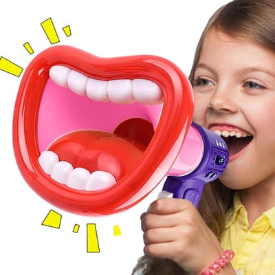 Luidspreker met Stemwisselaar - Speelgoed megafoon - Grappige Geluiden Maken - Verander Stem Geluid - 18 cm Lengte - Rood
