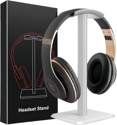 Headset Stand - Gaming Headphone Holder - Over-Ear Headphones - Hoofdbellen Haak met Anti-Slip TPU Silicone (Zilver)