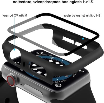 Hardcase met Schermbeschermer voor Apple Watch Series 6/5/4/SE 44mm - Tempered Glass, Hoge Gevoeligheid, Duurzaam Design