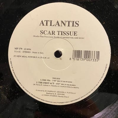 12-inch Plaat ATLANTIS - Scar Tissue MP179 New Meal Power 1999 Italië Dance & Electronica Gebruikt gray