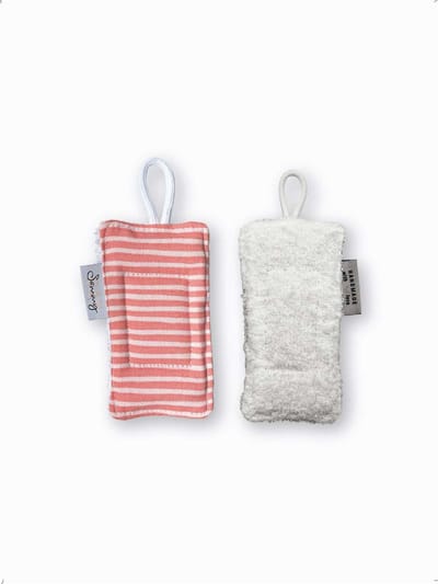Zero waste - Herbruikbare spons - Afwasspons - Duurzaam cadeau - Roze wit gestreept