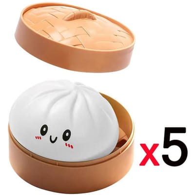Witte Gesimuleerde Dumpling Squishy Ontspannend Verlicht Angst Antistress Verhoogt Geluk Herbruikbaar Terugstuiterend Knijp Verlichter Speelgoed
