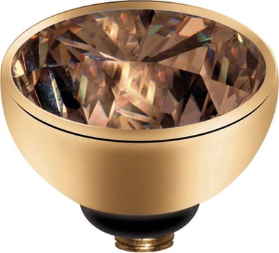 MelanO Twisted Zirkonia Zetting - Goud/Smoked Topaz - 6mm