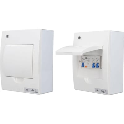 Coffret de distribution intérieur 2 MCB(B6A+B32A) RCD(63A 1P+N) Interrupteur bidirectionnel pour garage, style britannique, 230 V