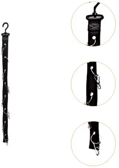 Pettenhanger - Petten organizer - Hanger voor petten of andere accessoires - Kledingkast Hanger - Baseball Pet Rek - 72CM lang - Zwart - CHPN
