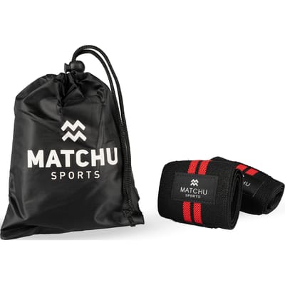 Matchu Sports - Wrist wraps -2 stuks - Polssteun - Krachttraining - Polsbrace - Zwart/Rood - One size fits all