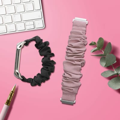 kwmobile elastisch bandje voor smartwatch - geschikt voor Garmin Venu Sq 2 Music / Sq 2 / Vivoactive 6 / Vivoactive 5 - Horlogebandje van katoen - In lavendel