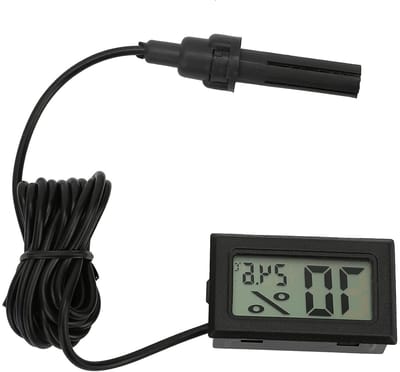 Nauwkeurige temperatuur- en vochtigheidsthermometer met groot display en sonde voor binnenshuis gebruik, ideaal voor klimaatbeheersing en comfort