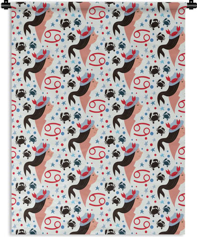Wandkleed - Wanddoek - Zodiac - Kreeft - Patroon - 150x200 cm - Wandtapijt