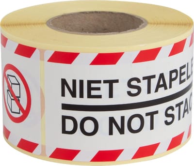 Rillprint etiketten Niet stapelen | ft 46 x 125 mm | rol van 250 stuks