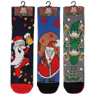 Kerstsokken - Heren - 6-Pack - Multi Fashion - Maat 41/46 - kerstsokken mannen - kerstsokken heren - sokken kerstmis